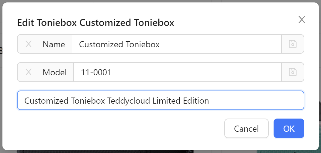 New GUI Toniebox Modal